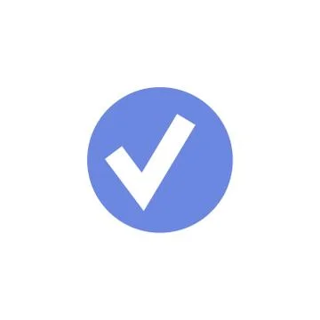 Simple vector flat art round icon of confirmation sign Stock Illustration