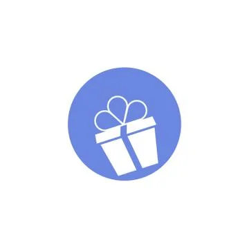  simple vector flat art round icon of gift box Stock Illustration