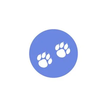 Simple vector flat art round icon of animal footprints Illustrazione stock