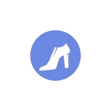 Simple vector flat art round icon of women shoes Stock Illustration