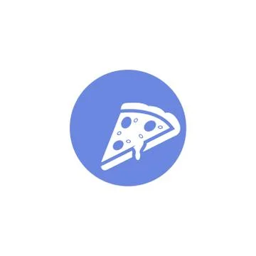 Simple vector flat art round icon of pizza slice Иллюстрация