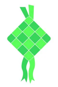 Simple Vector Flat Color ketupat, indonesia traditional food Ilustración de archivo