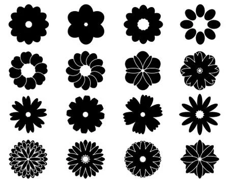 Simple vector flowers Stock Illustration