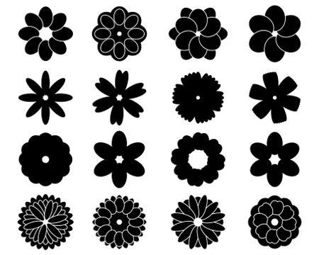 Simple vector flowers Stock Illustration