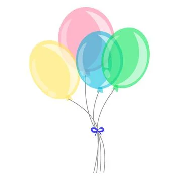 Simple Vector Four Transparent Balloon Stock Illustration