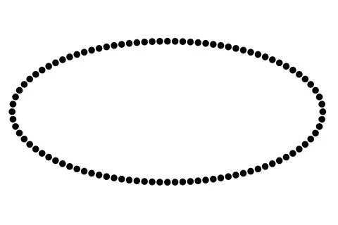 Simple vector frame oval black dot, isolated on white Stock Illustration