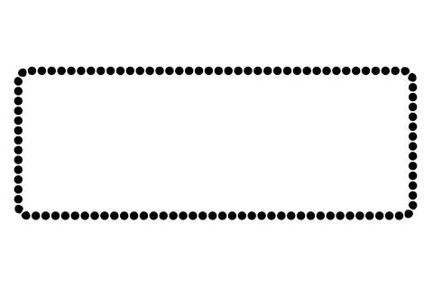 Simple vector frame rectangle black dot, isolated on white Illustrazione stock