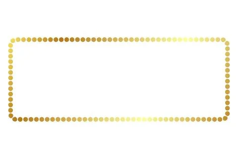 Simple vector frame rectangle gold golden dot, isolated on white Stock Illustration