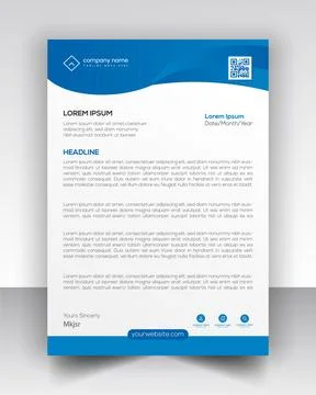 Simple Vector fully editable letterhead design Stock Illustration