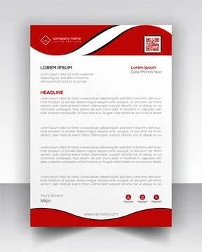 Simple Vector fully editable letterhead design Stock Illustration