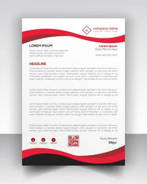 Simple Vector fully editable letterhead design Stock Illustration