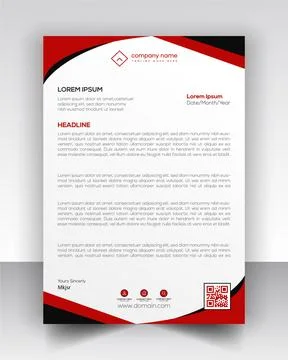 Simple Vector fully editable letterhead design Stock Illustration