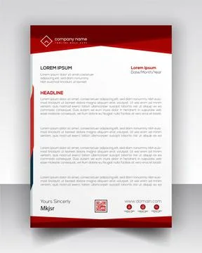 Simple Vector fully editable letterhead design Stock Illustration