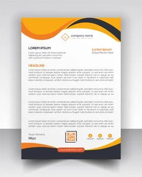 Simple Vector fully editable letterhead design Stock Illustration