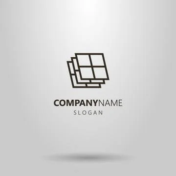 Simple vector geometric line art logo of windows Stock Illustration