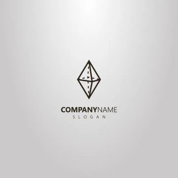 Simple vector geometric logo of a transparent diamond stone Stock Illustration