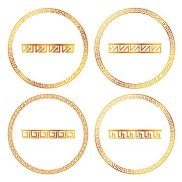 Simple Vector Golden Circle Frame for Certificate, Placard or other Element D Stock Illustration
