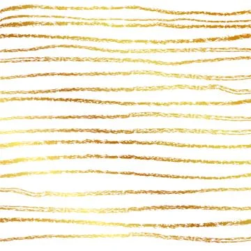 Simple Vector Golden Crayon Lines Pattern for Background, Paper Wrap, Banner  Stock Illustration