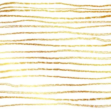 Simple Vector Golden Crayon Lines Pattern for Background, Paper Wrap, Banne.. Stock Illustration