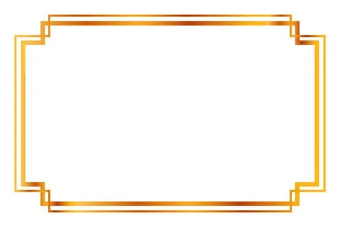 Simple vector golden Frame, Double outline, for Certificate, Placard or lun.. Stock Illustration