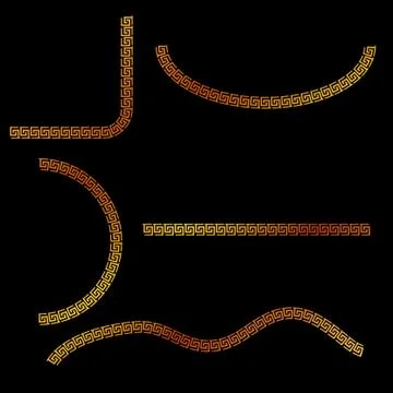 Simple Vector Golden Half of Square, oval, square and wave corner element des 스톡 일러스트