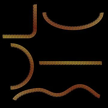 Simple Vector Golden Half of Square, oval, square and wave corner element des 스톡 일러스트