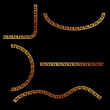 Simple Vector Golden Half of Square, oval, square and wave corner element des Illustrazione stock