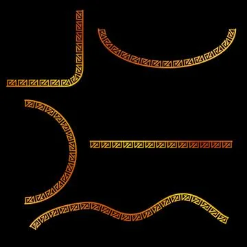 Simple Vector Golden Half of Square, oval, square and wave corner element des 스톡 일러스트