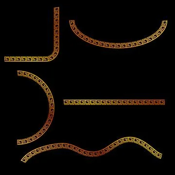 Simple Vector Golden Half of Square, oval, square and wave corner element des Stock Illustration