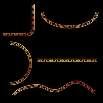 Simple Vector Golden Half of Square, oval, square and wave corner element des 스톡 일러스트