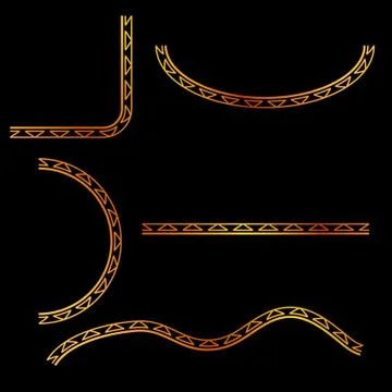 Simple Vector Golden Half of Square, oval, square and wave corner element des Stock Illustration