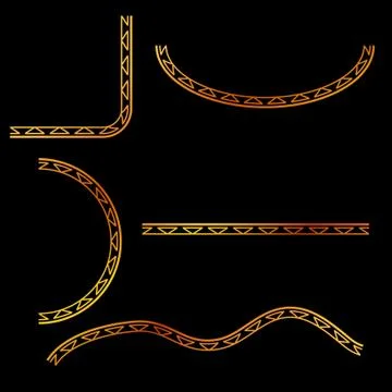 Simple Vector Golden Half of Square, oval, square and wave corner element des 스톡 일러스트