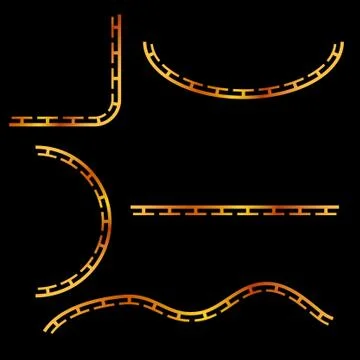 Simple Vector Golden Half of Square, oval, square and wave corner element des Stock Illustration