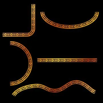 Simple Vector Golden Half of Square, oval, square and wave corner element des Stock Illustration