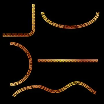 Simple Vector Golden Half of Square, oval, square and wave corner element des Stock Illustration