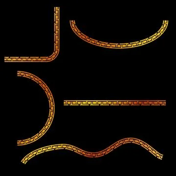 Simple Vector Golden Half of Square, oval, square and wave corner element des Stock Illustration