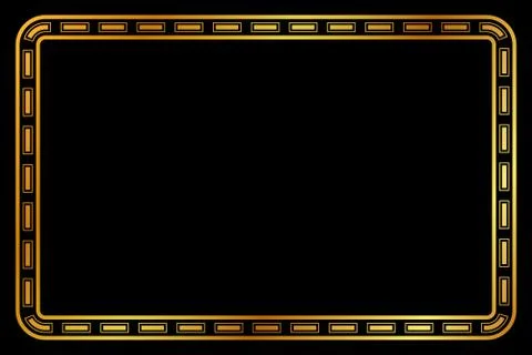 Simple Vector Golden Rectangle Frame for Certificate, Placard or other Elemen Illustrazione stock