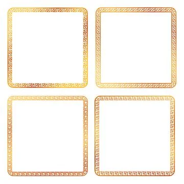Simple Vector Golden Square Frame for Certificate, Placard or other element d Stock-Illustration