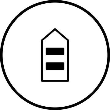 Simple vector graphic icon of a stylized tag within a circle outline design Stockillustratie