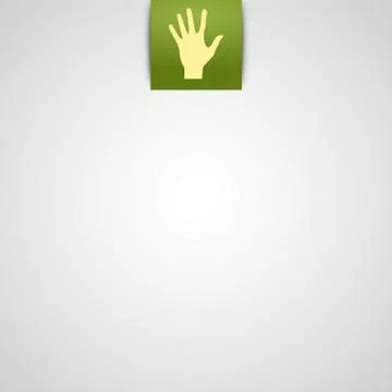 Simple vector gray background with hand icon Stock Illustration