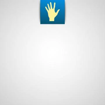 Simple vector gray background with hand icon Stock Illustration