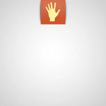 Simple vector gray background with hand icon Stock Illustration