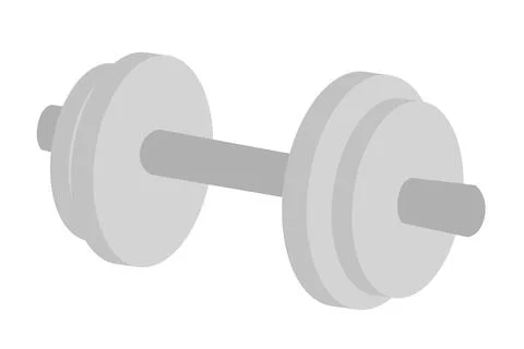 Simple Vector Gray Dumbbell, isolated on white Illustrazione stock
