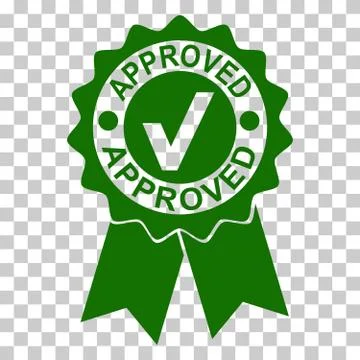 Simple Vector Green Rubber Stamp, Approved, at transparent effect background Stock Illustration