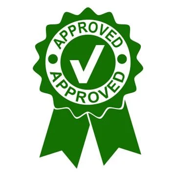 Simple Vector Green Rubber Stamp Effect, Approved isolated on white Stock Illustration