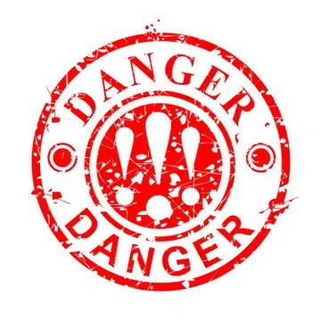 Simple Vector Grunge Circle Red Rubber Stamp, Danger, isolated on white Stock Illustration