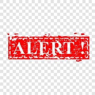 Simple Vector Grunge Red Rubber Stamp, Caution, at transparent effect backgro Illustrazione stock