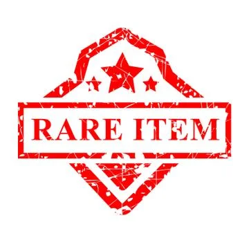 Simple Vector grungy red Rubber Stamp, Rare Item, at Transparent Effect Backg Stock Illustration