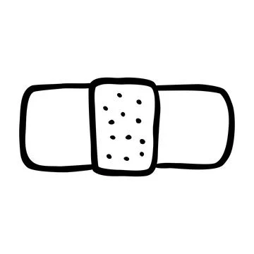 Simple vector hand draw doodle sketch, band aid, isolated on white Stock Illustration