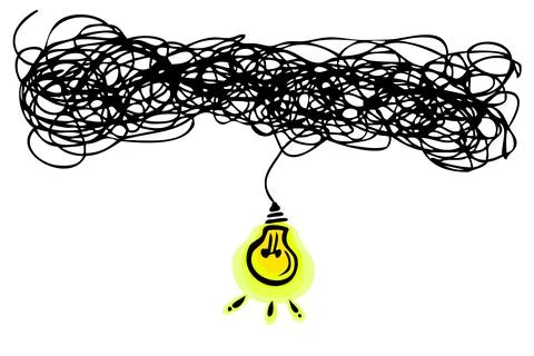 Simple Vector Hand Draw Illustration, Complicated and Difficult to get an Ide Stock Illustration